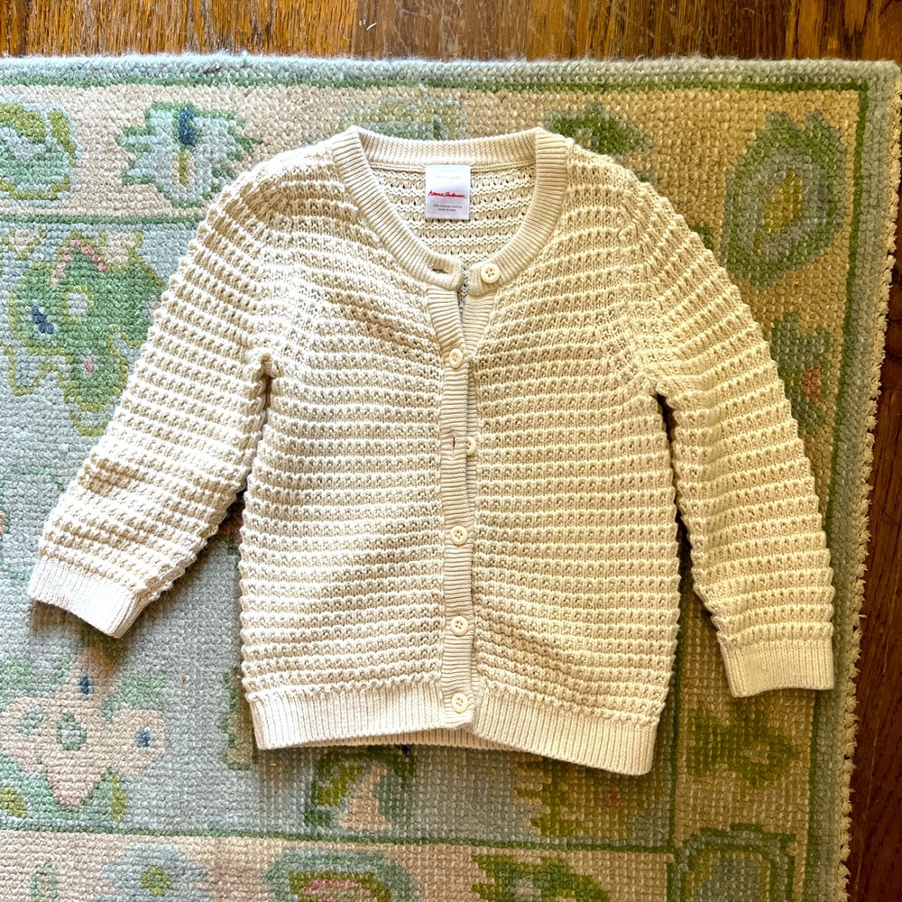 Hanna Andersson 2T Cardigan Sweater Cream Colored